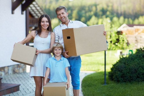 Packing boxes and furniture ready for a local house move