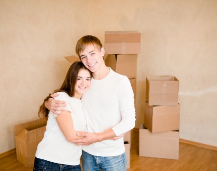 Boxes and packing supplies arranged for a residential move near Clapham Junction