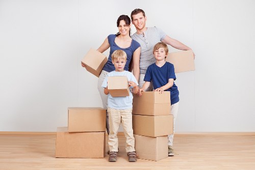 Removal van loading household items for a Clapham Junction flat move