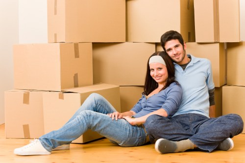 Packed boxes and furniture being loaded for a local Clapham Junction move