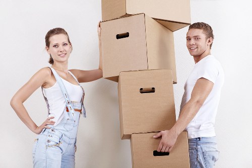 Packing and wrapping home items for a move near Clapham Junction